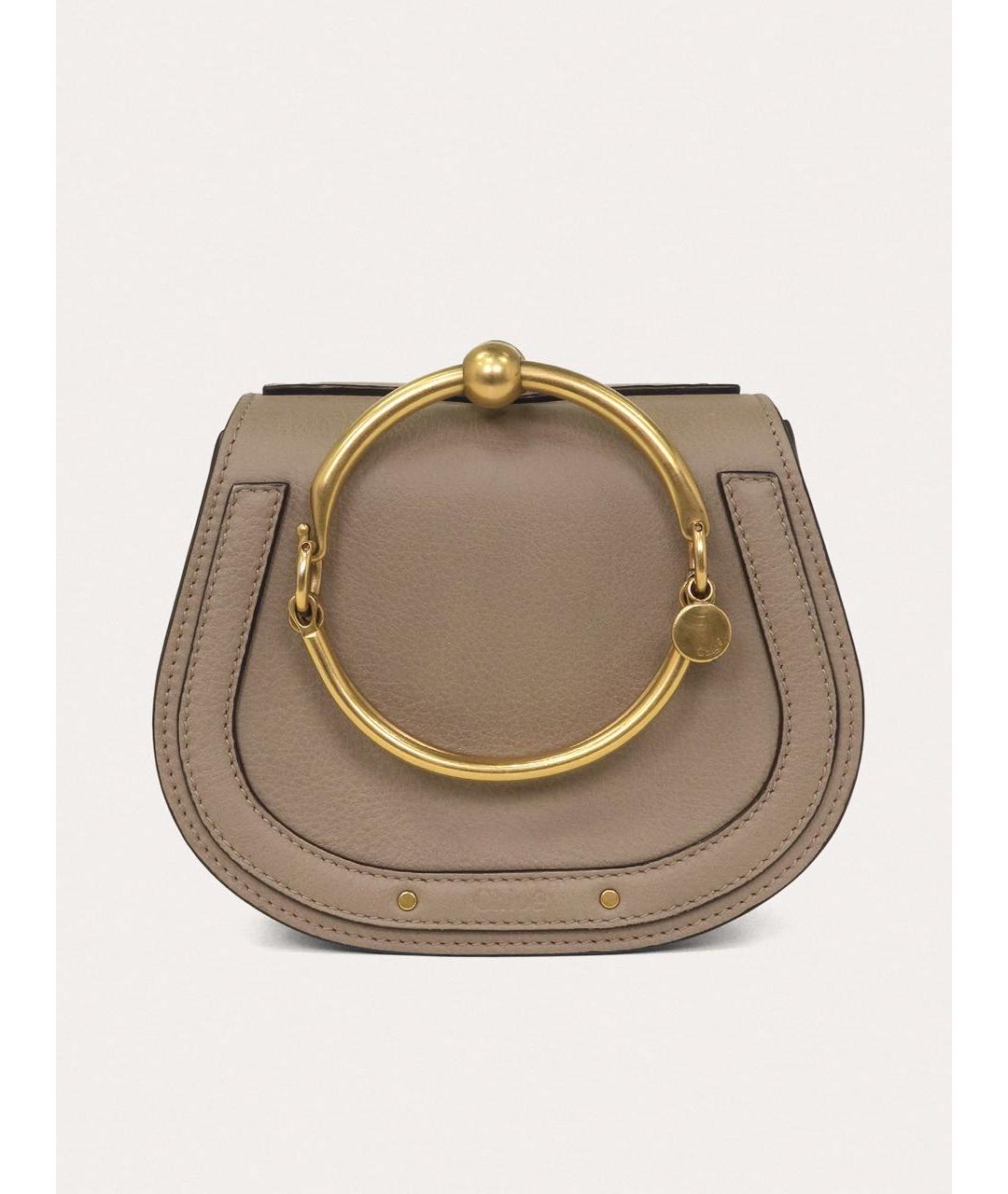 CHLOE Бежевая кожаная сумка с короткими ручками, фото 9