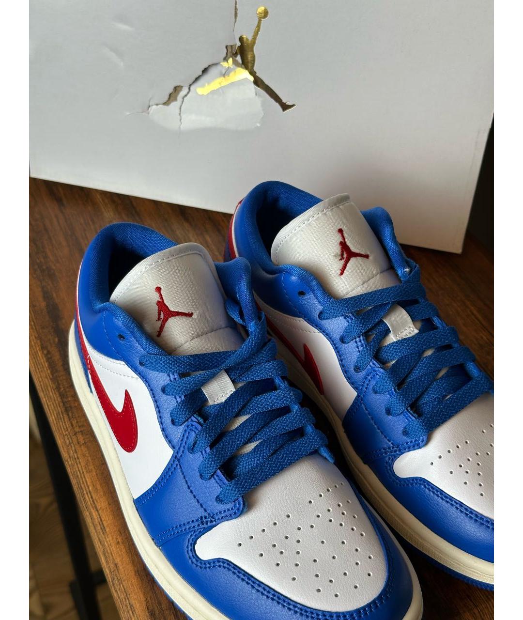 JORDAN Синие кожаные кроссовки, фото 6