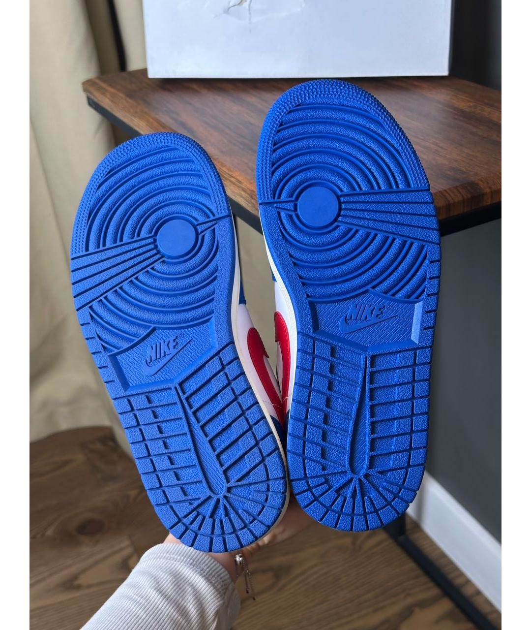 JORDAN Синие кожаные кроссовки, фото 5