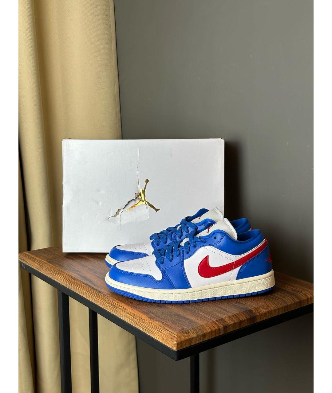 JORDAN Синие кожаные кроссовки, фото 2