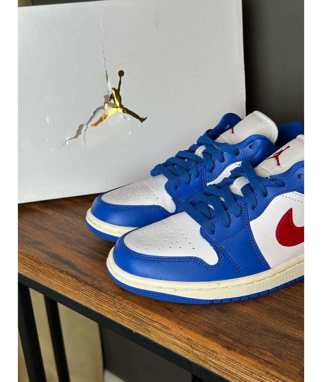 JORDAN Синие кожаные кроссовки, фото 3