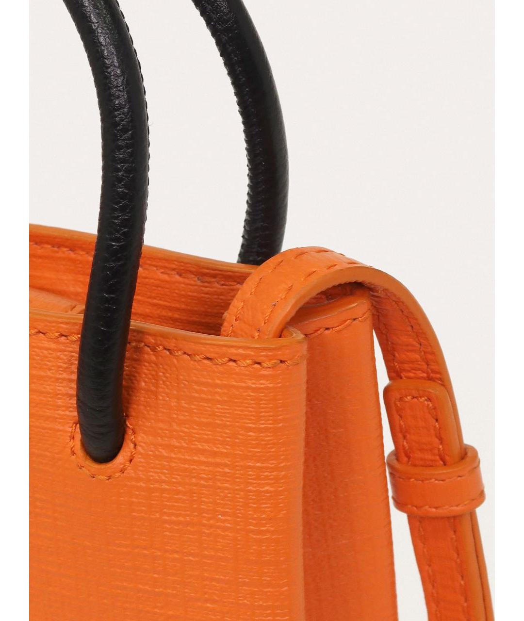 BALENCIAGA Оранжевая кожаная сумка через плечо, фото 6
