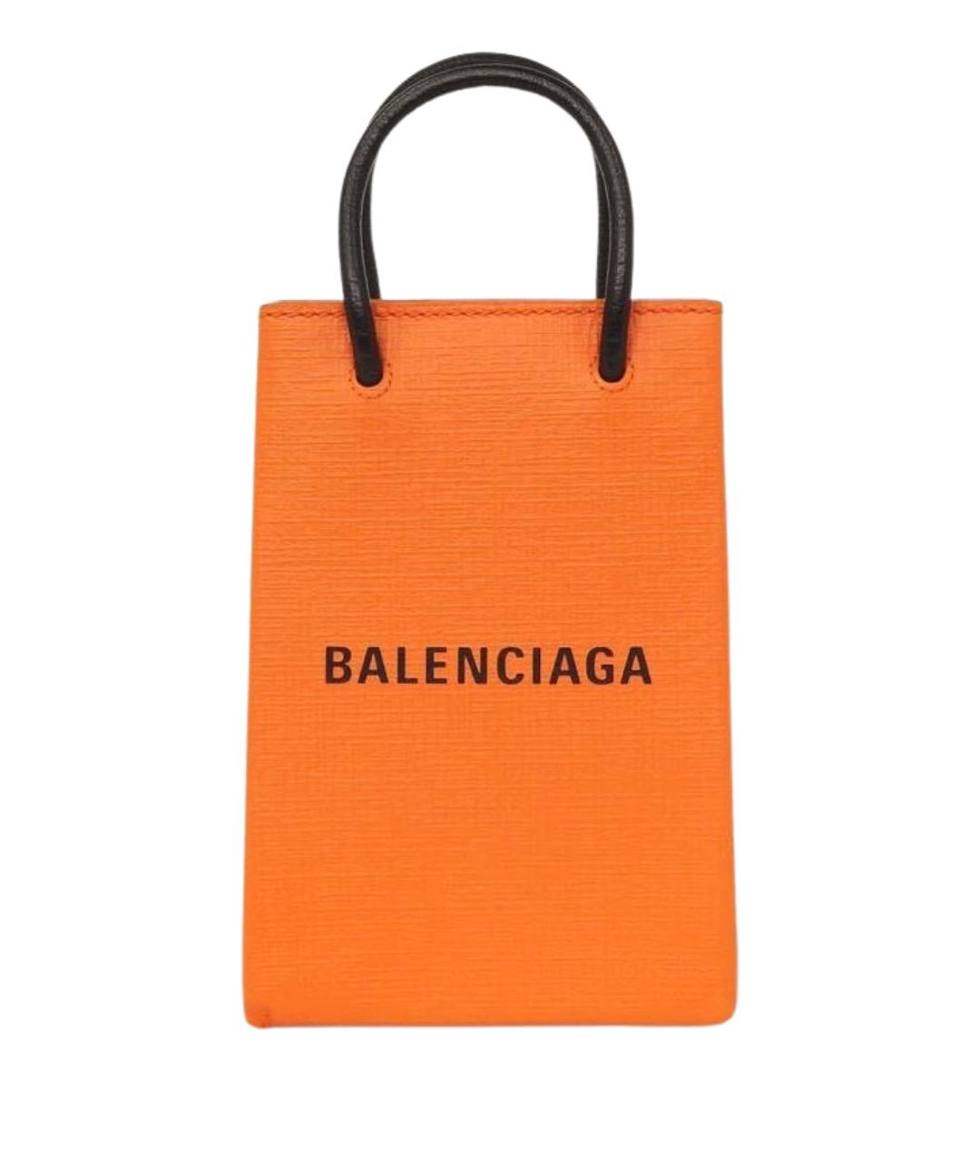 BALENCIAGA Оранжевая кожаная сумка через плечо, фото 1