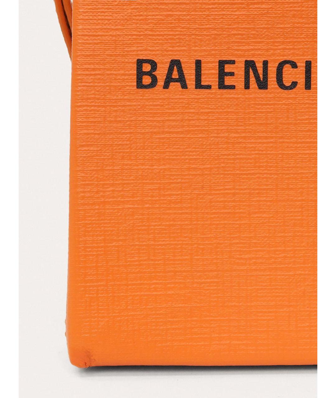 BALENCIAGA Оранжевая кожаная сумка через плечо, фото 7