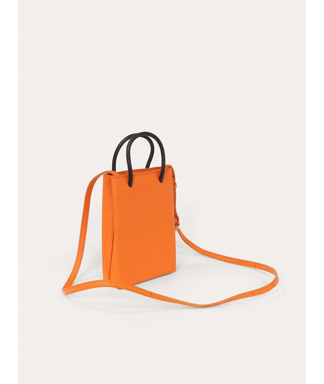 BALENCIAGA Оранжевая кожаная сумка через плечо, фото 3