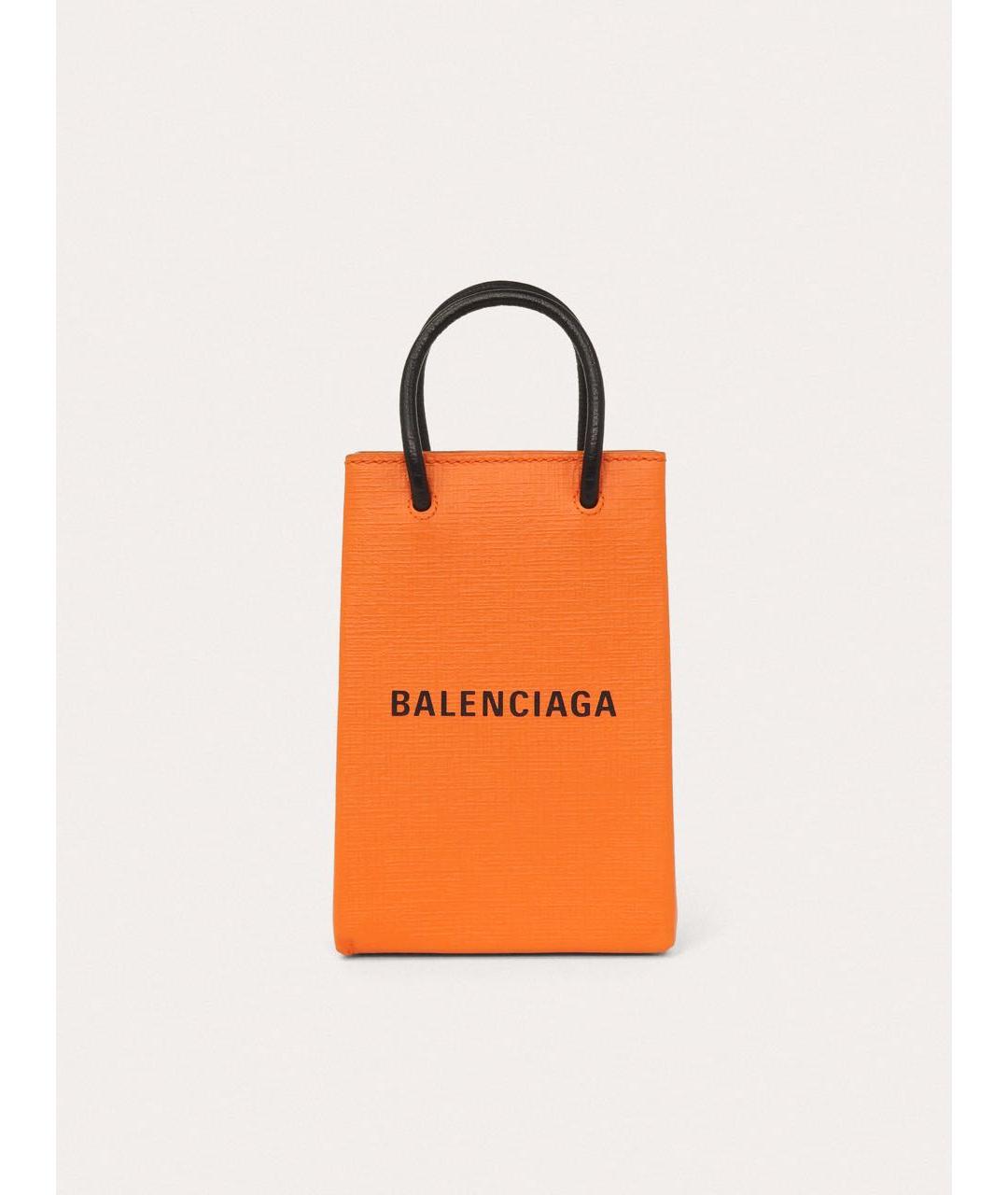 BALENCIAGA Оранжевая кожаная сумка через плечо, фото 9