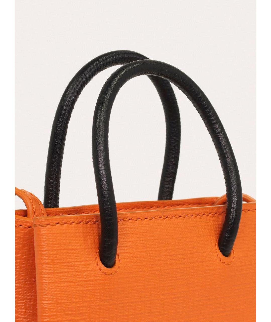 BALENCIAGA Оранжевая кожаная сумка через плечо, фото 5