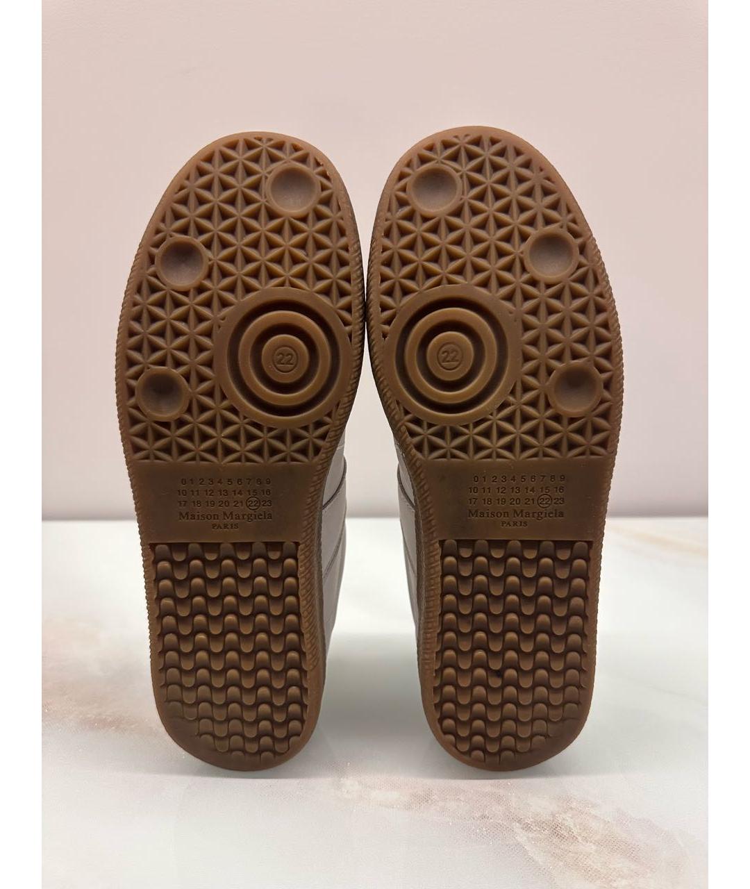 MAISON MARGIELA Белые кожаные низкие кроссовки / кеды, фото 6