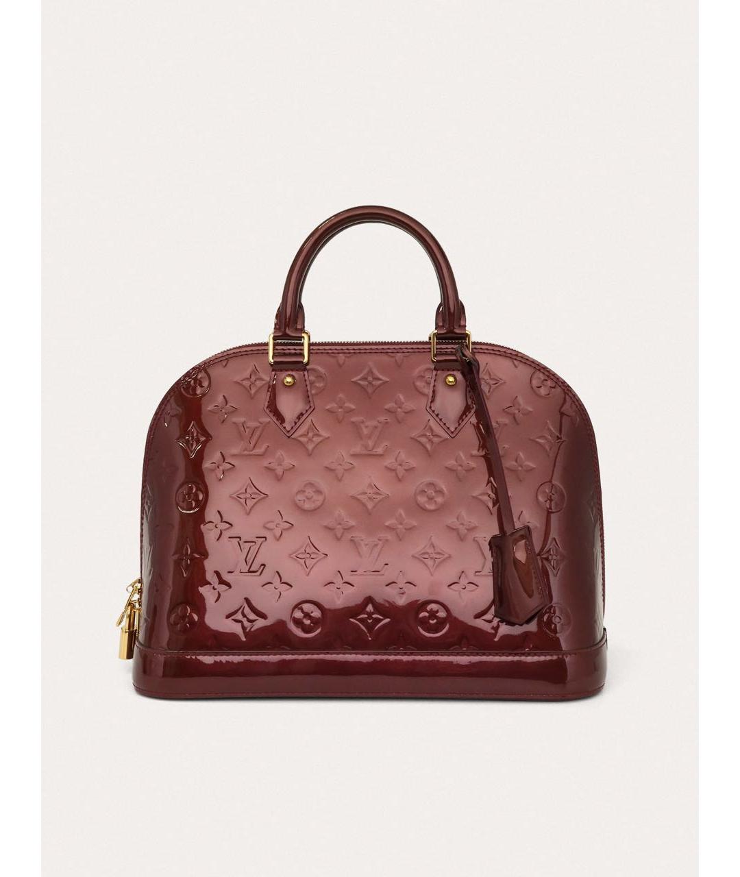 LOUIS VUITTON Бордовая сумка тоут из лакированной кожи, фото 9