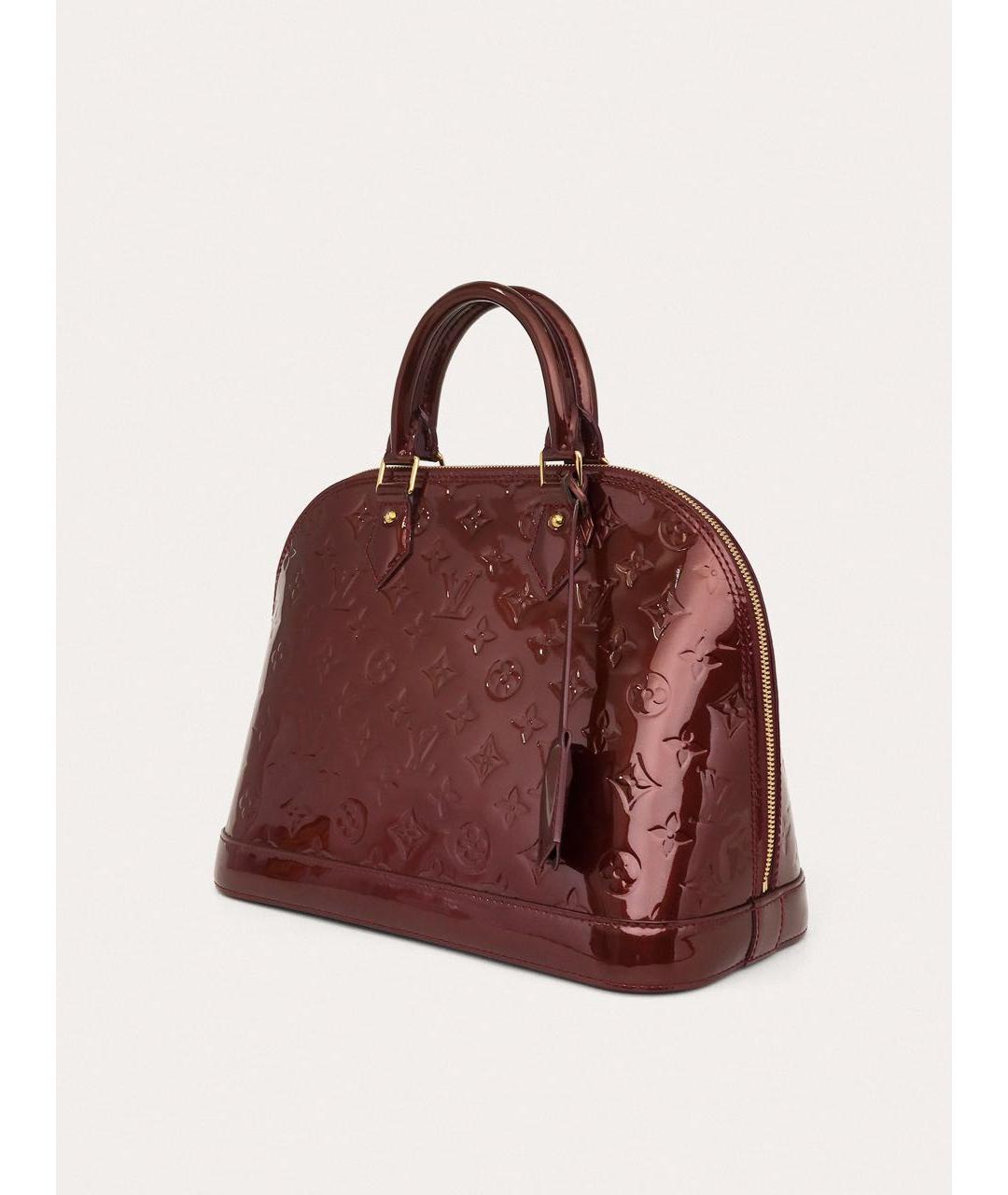 LOUIS VUITTON Бордовая сумка тоут из лакированной кожи, фото 2