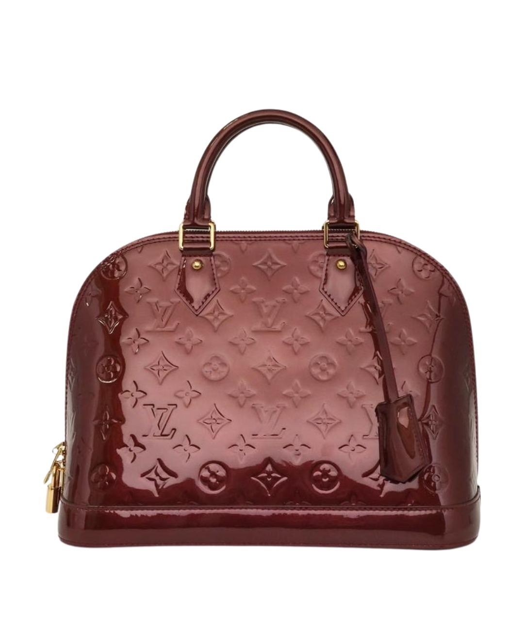 LOUIS VUITTON Бордовая сумка тоут из лакированной кожи, фото 1