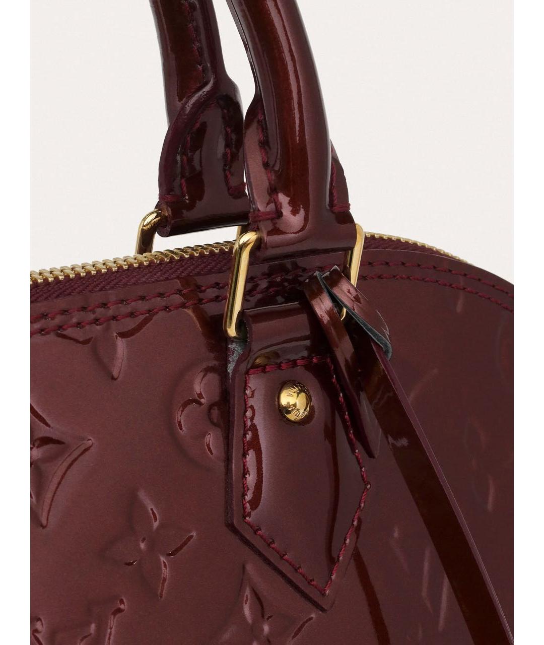 LOUIS VUITTON Бордовая сумка тоут из лакированной кожи, фото 6