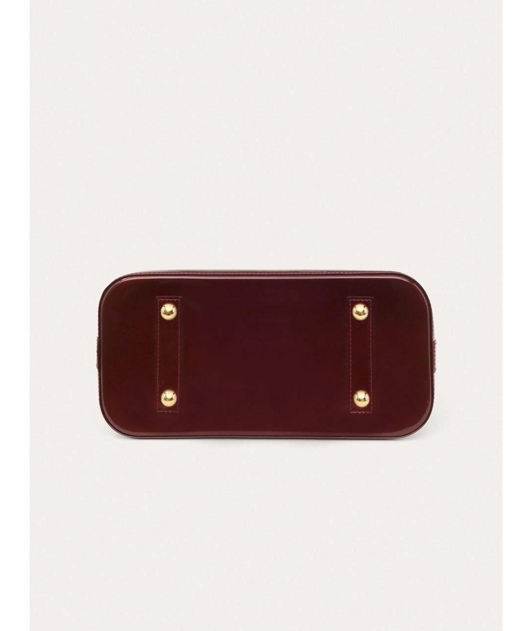 LOUIS VUITTON Бордовая сумка тоут из лакированной кожи, фото 4