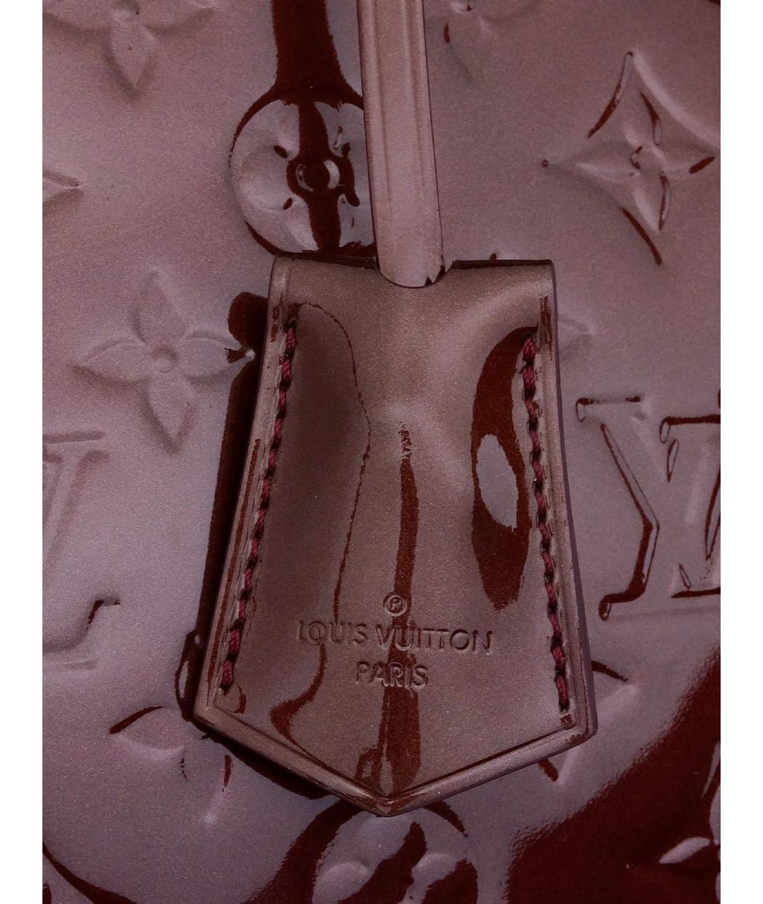 LOUIS VUITTON Бордовая сумка тоут из лакированной кожи, фото 7