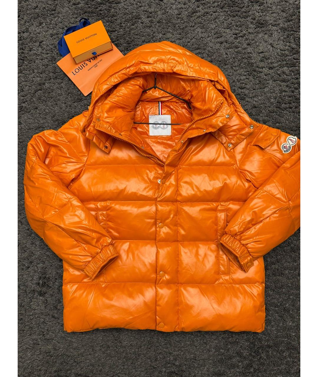 MONCLER Оранжевый пуховик, фото 5
