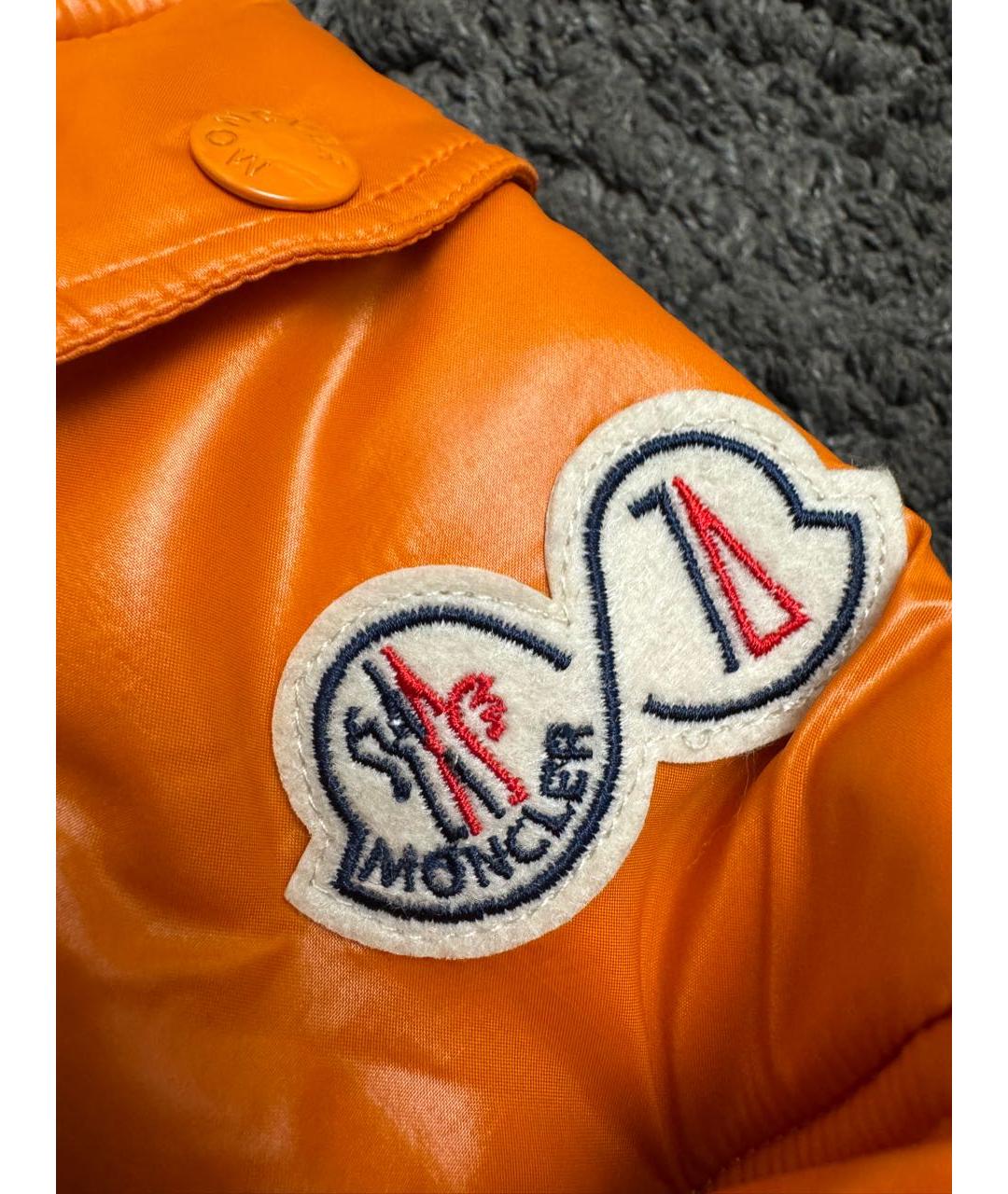 MONCLER Оранжевый пуховик, фото 2