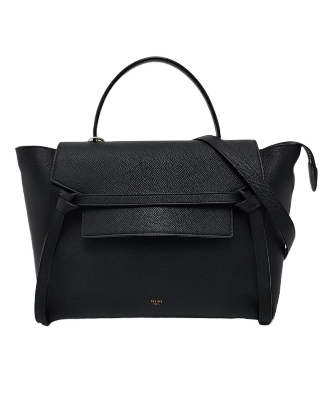 CELINE Черная кожаная сумка с короткими ручками, фото 1