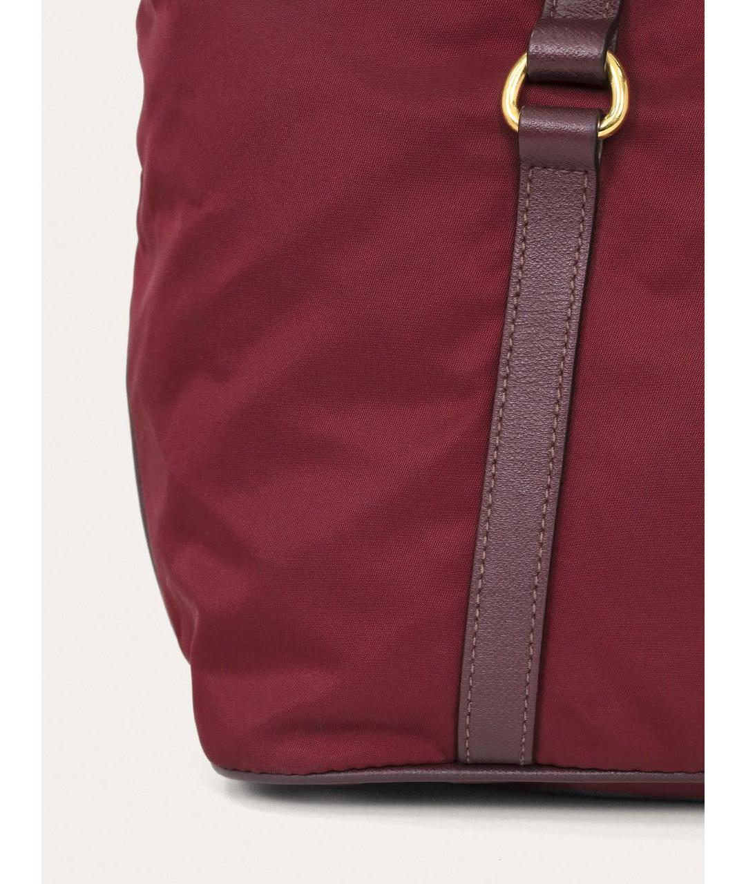 PRADA Бордовая тканевая сумка тоут, фото 6