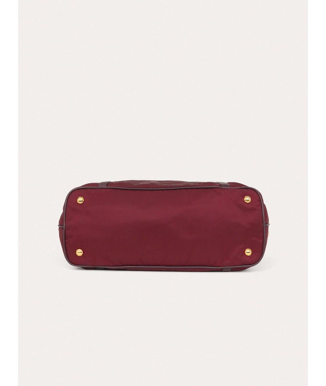 PRADA Бордовая тканевая сумка тоут, фото 5