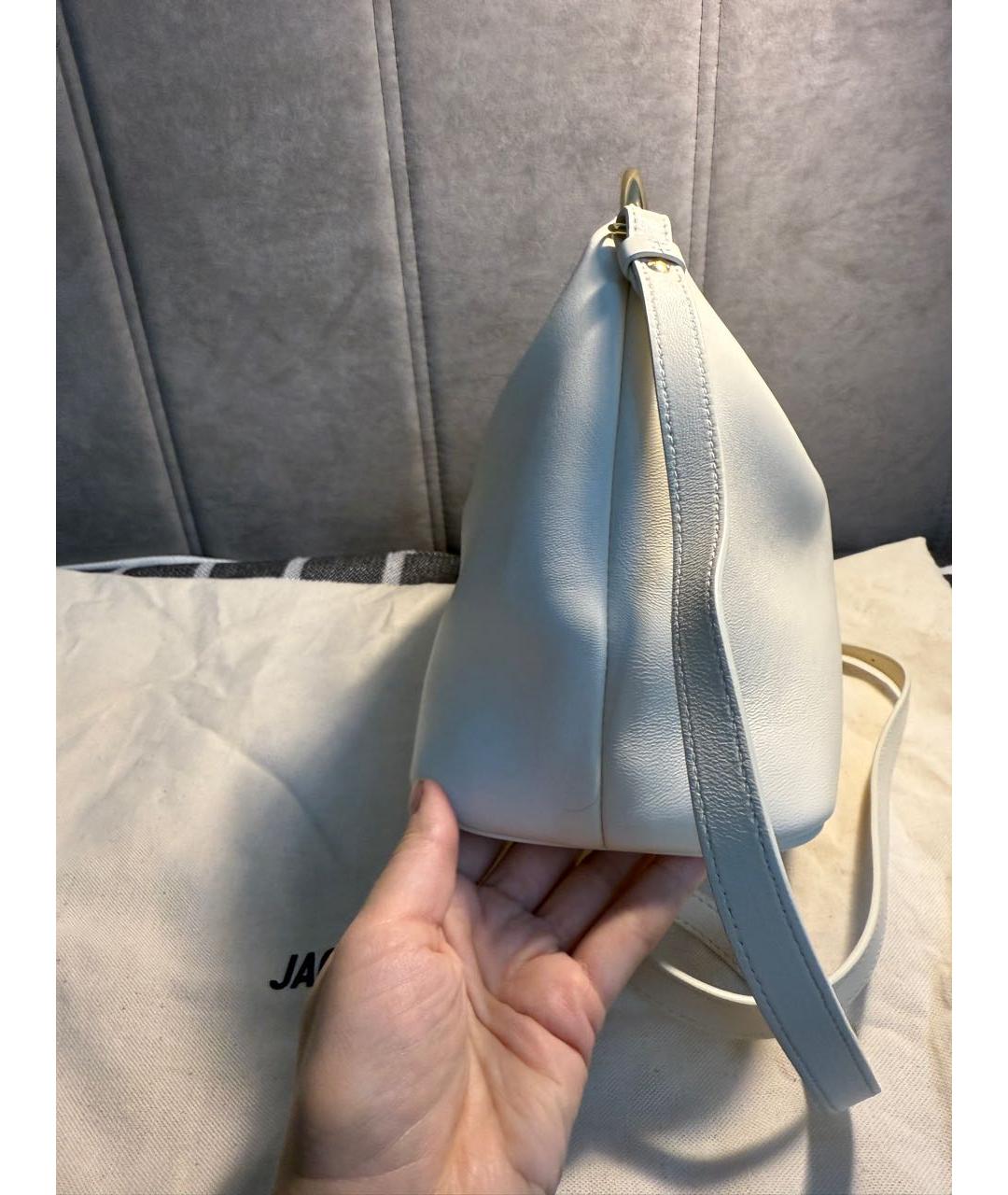 JACQUEMUS Белая кожаная сумка с короткими ручками, фото 8