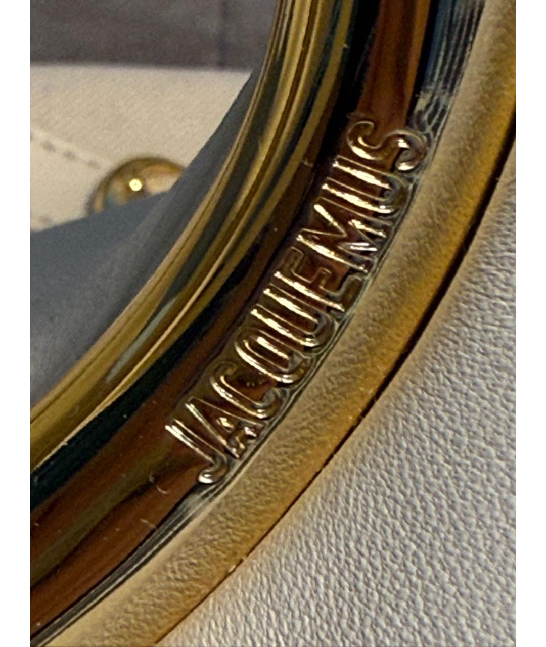 JACQUEMUS Белая кожаная сумка с короткими ручками, фото 5