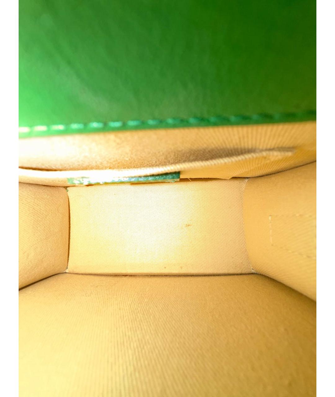 JACQUEMUS Зеленая кожаная сумка с короткими ручками, фото 6