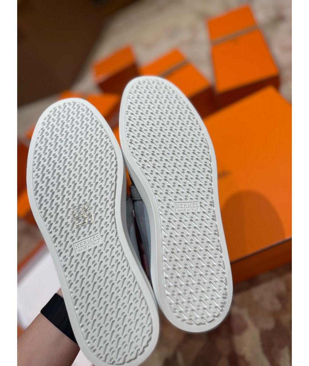 HERMES Голубые замшевые лоферы, фото 4