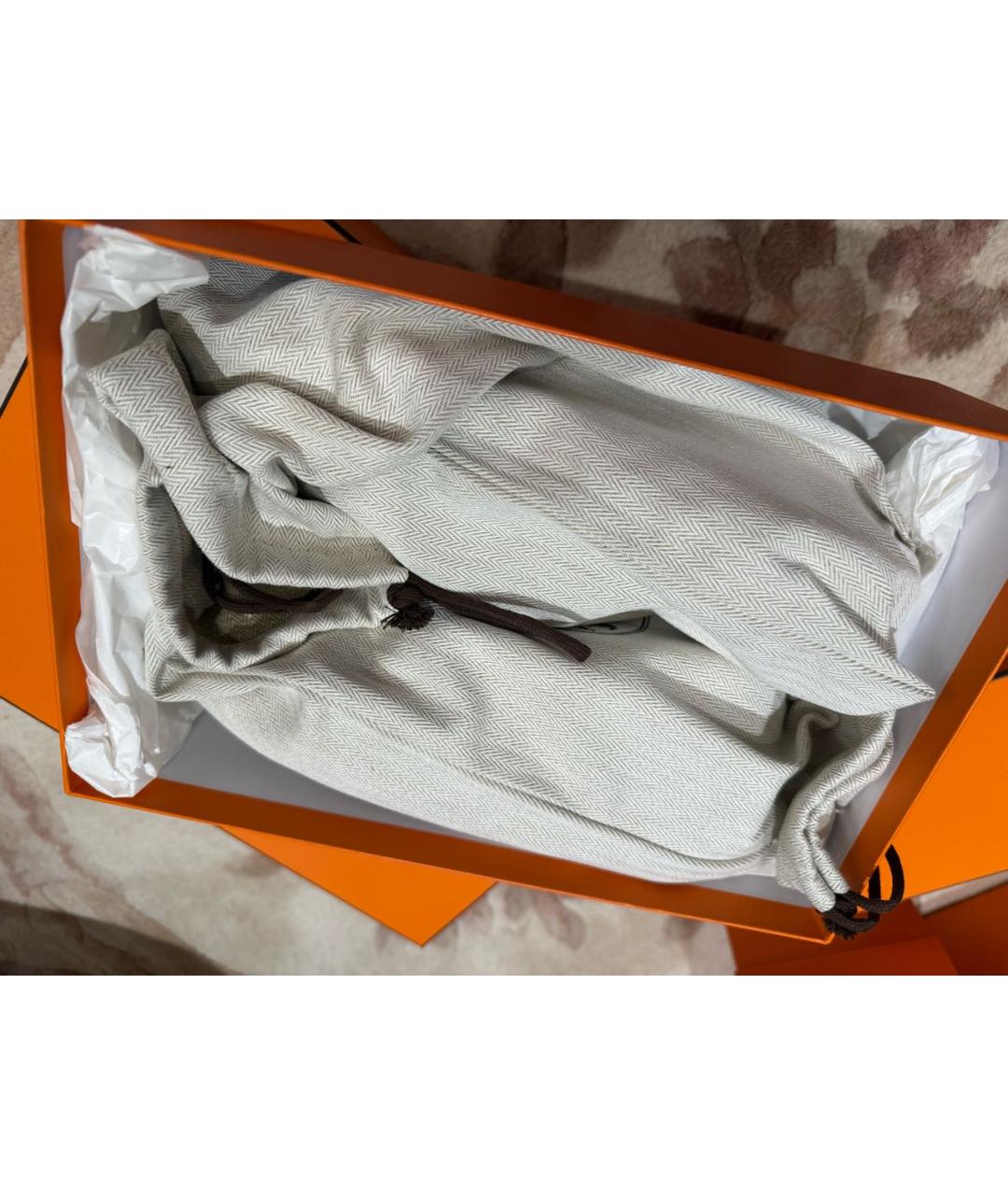 HERMES Голубые замшевые лоферы, фото 7