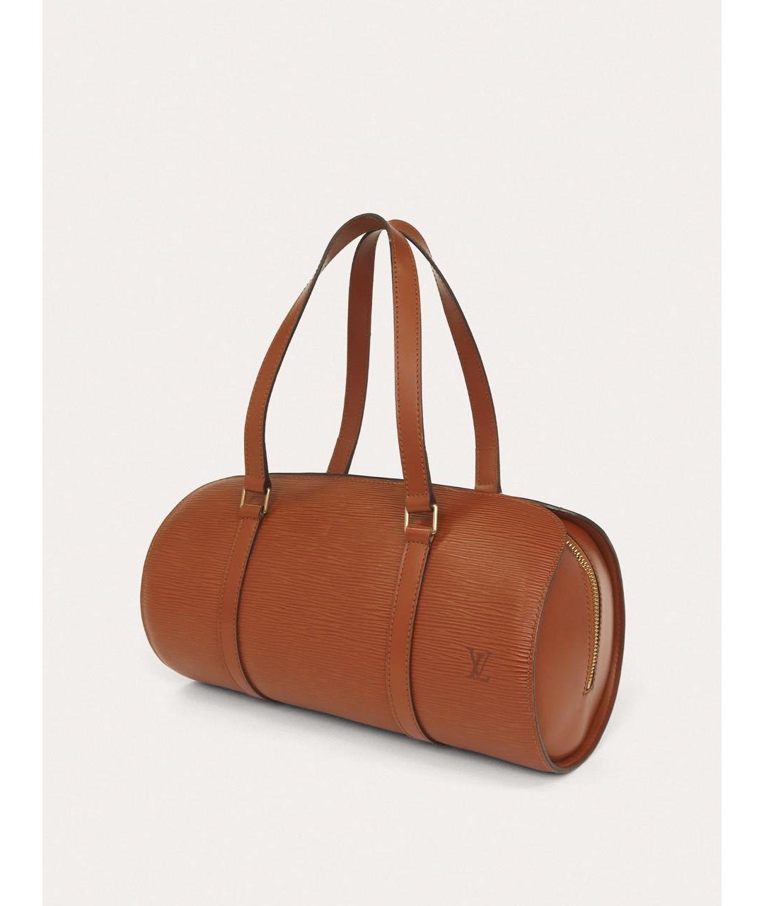 LOUIS VUITTON Коричневая кожаная сумка с короткими ручками, фото 2