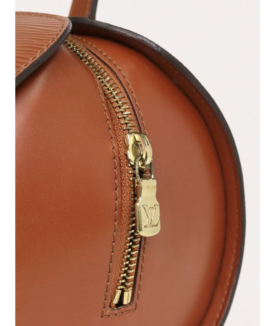 LOUIS VUITTON Коричневая кожаная сумка с короткими ручками, фото 7