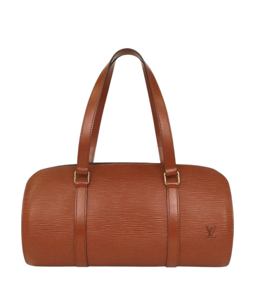 LOUIS VUITTON Коричневая кожаная сумка с короткими ручками, фото 1