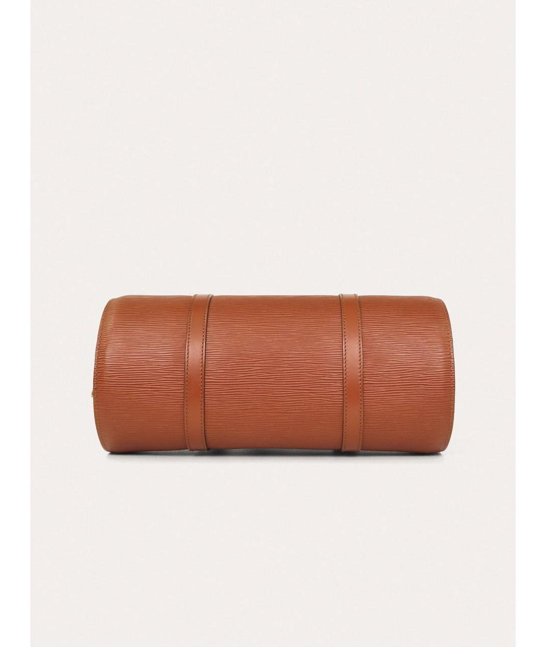 LOUIS VUITTON Коричневая кожаная сумка с короткими ручками, фото 4