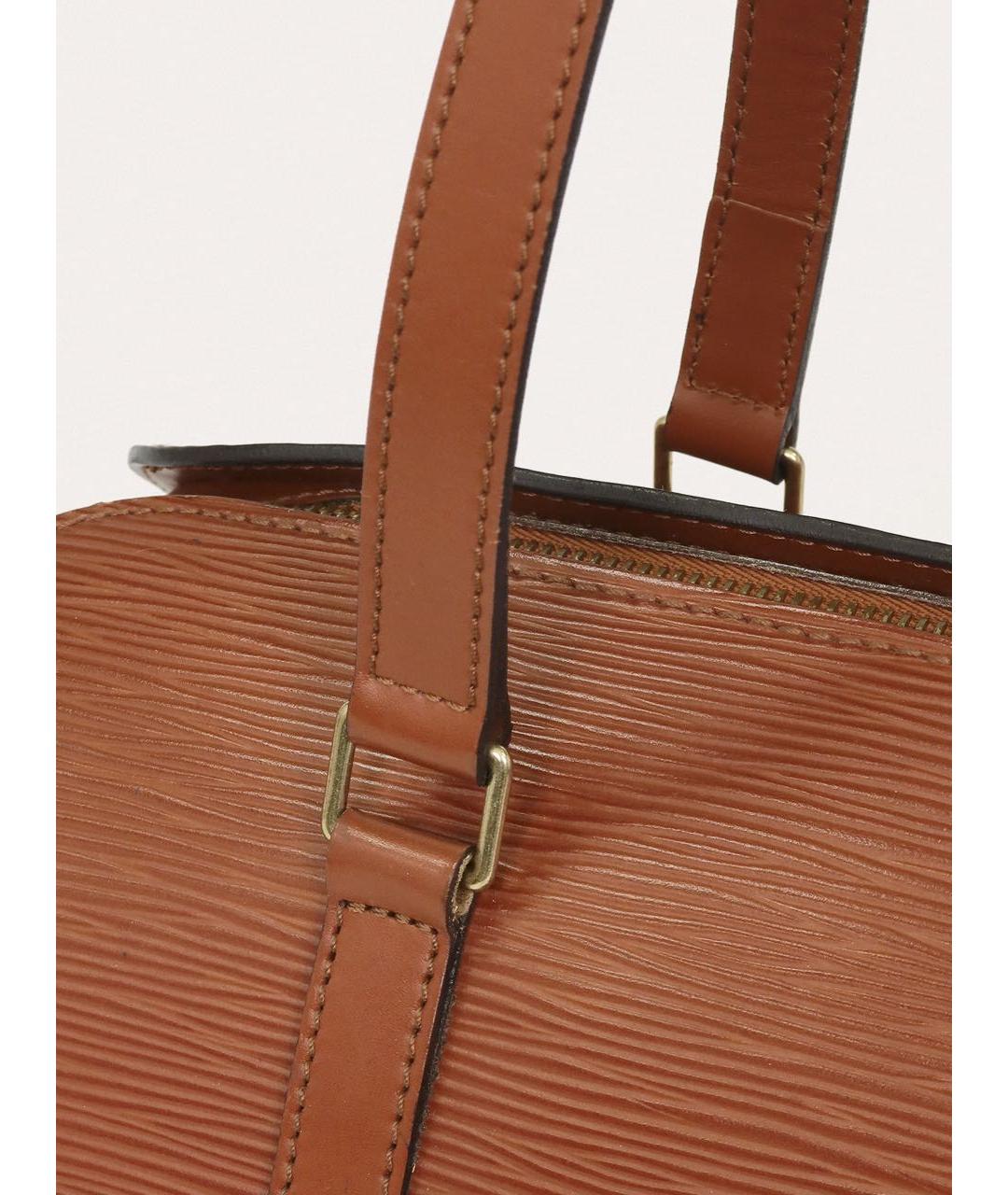 LOUIS VUITTON Коричневая кожаная сумка с короткими ручками, фото 5