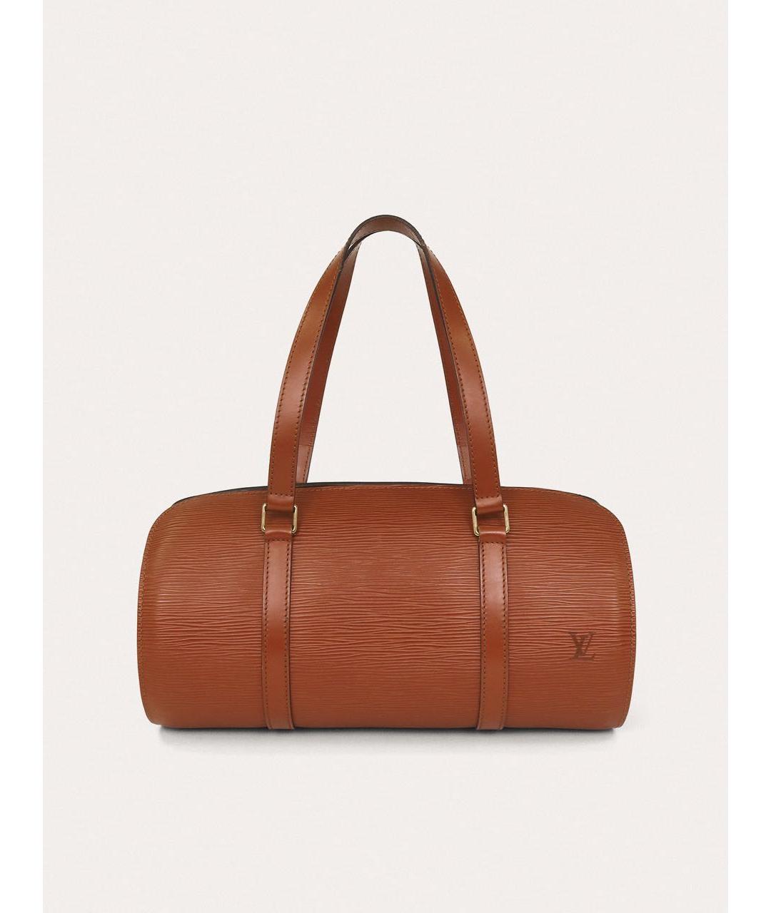 LOUIS VUITTON Коричневая кожаная сумка с короткими ручками, фото 9