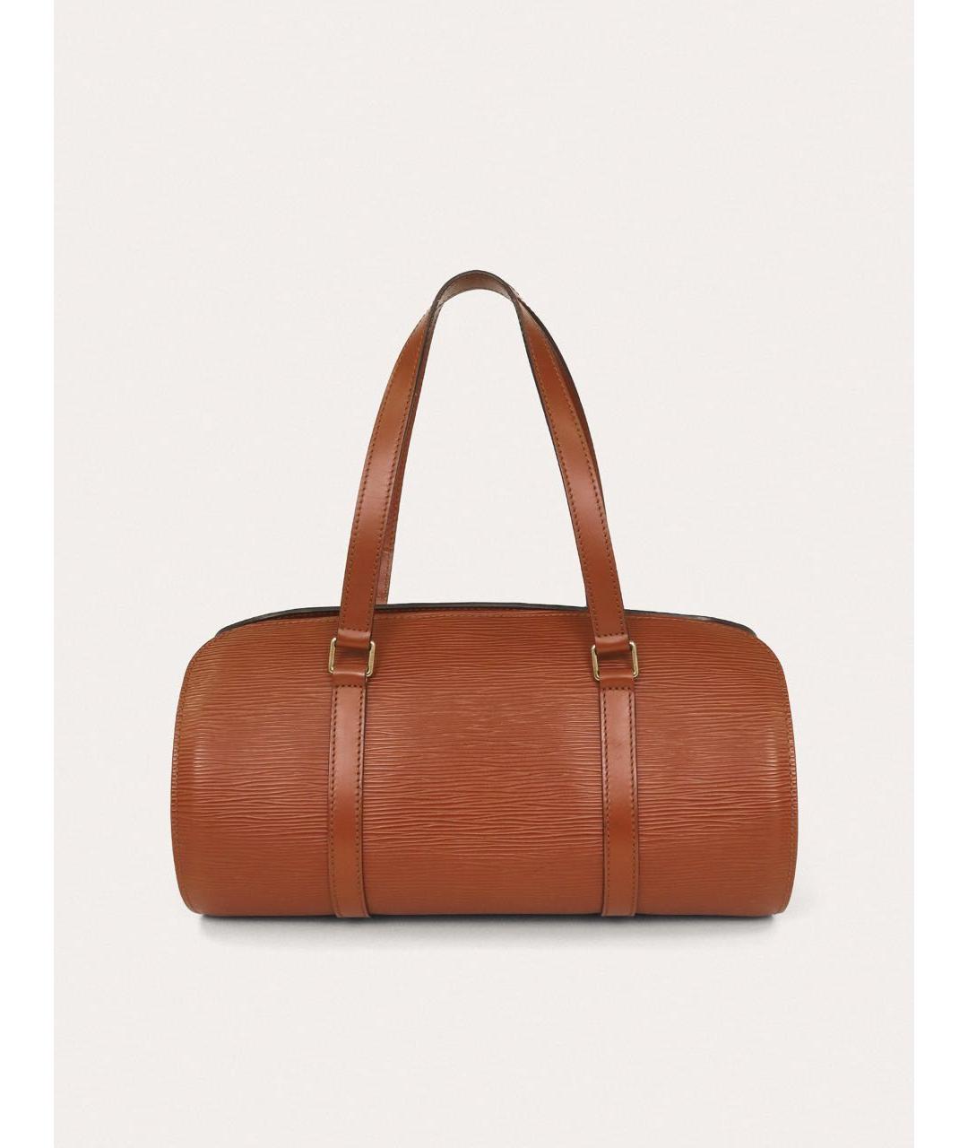 LOUIS VUITTON Коричневая кожаная сумка с короткими ручками, фото 3