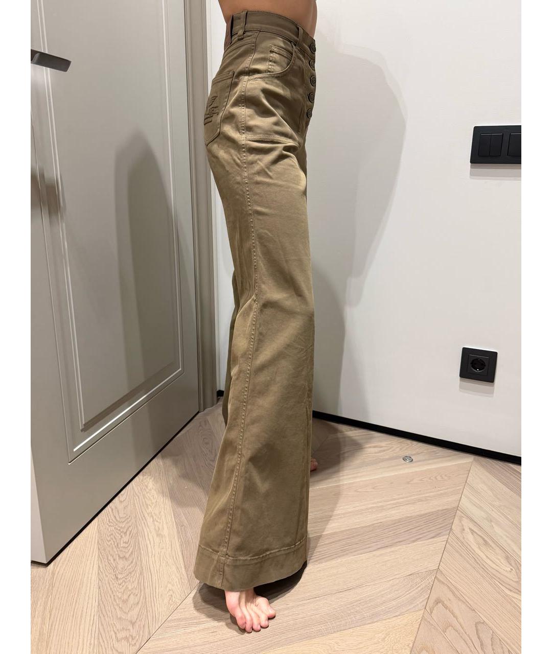 ETRO Хаки джинсы клеш, фото 4