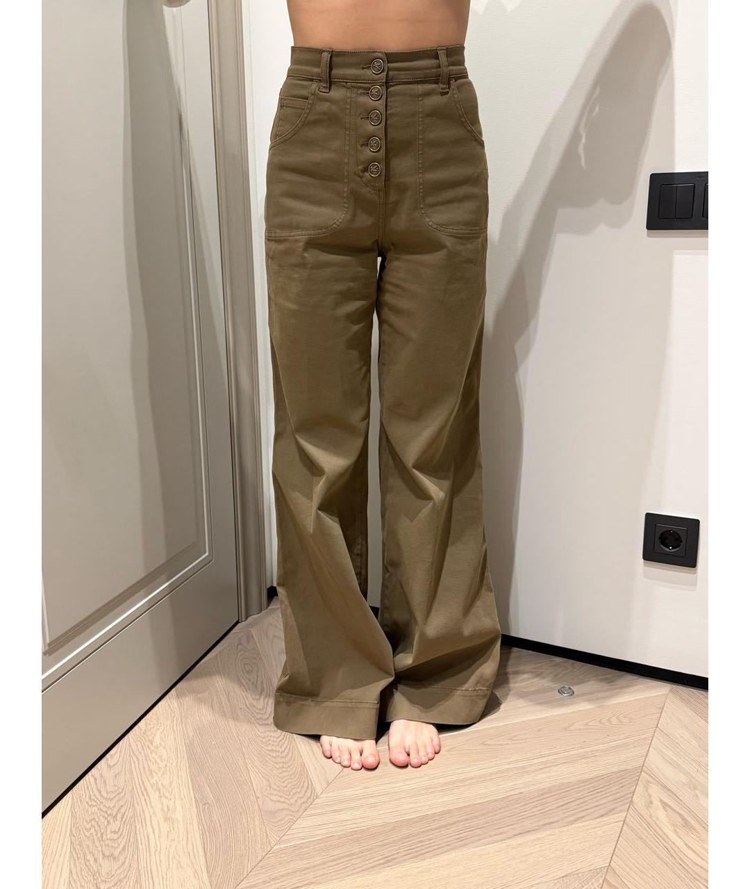 ETRO Хаки джинсы клеш, фото 8