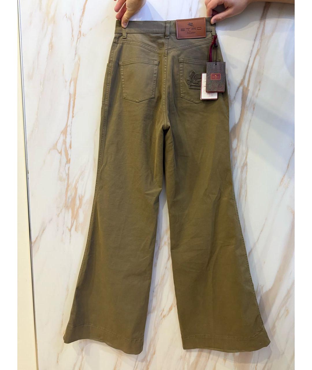 ETRO Хаки джинсы клеш, фото 2