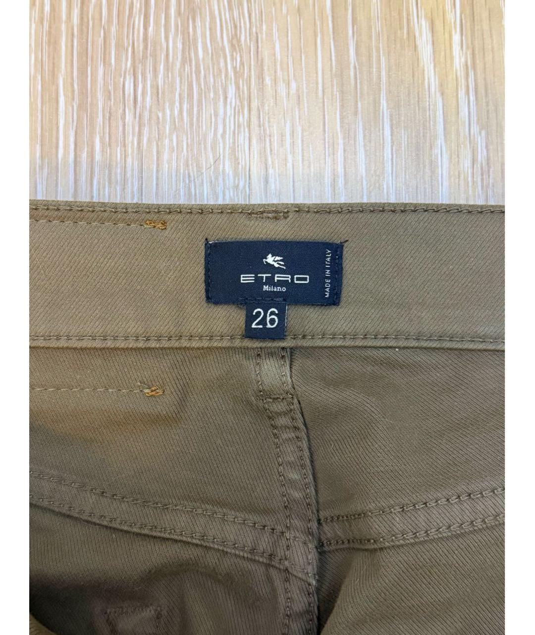 ETRO Хаки джинсы клеш, фото 3