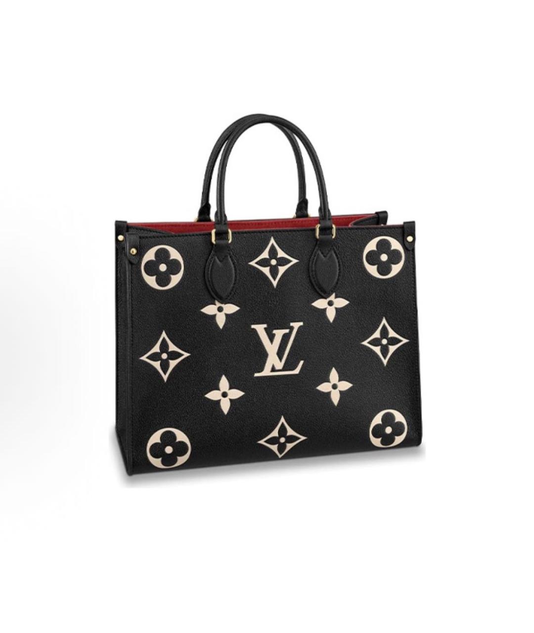 LOUIS VUITTON Черная кожаная сумка тоут, фото 9