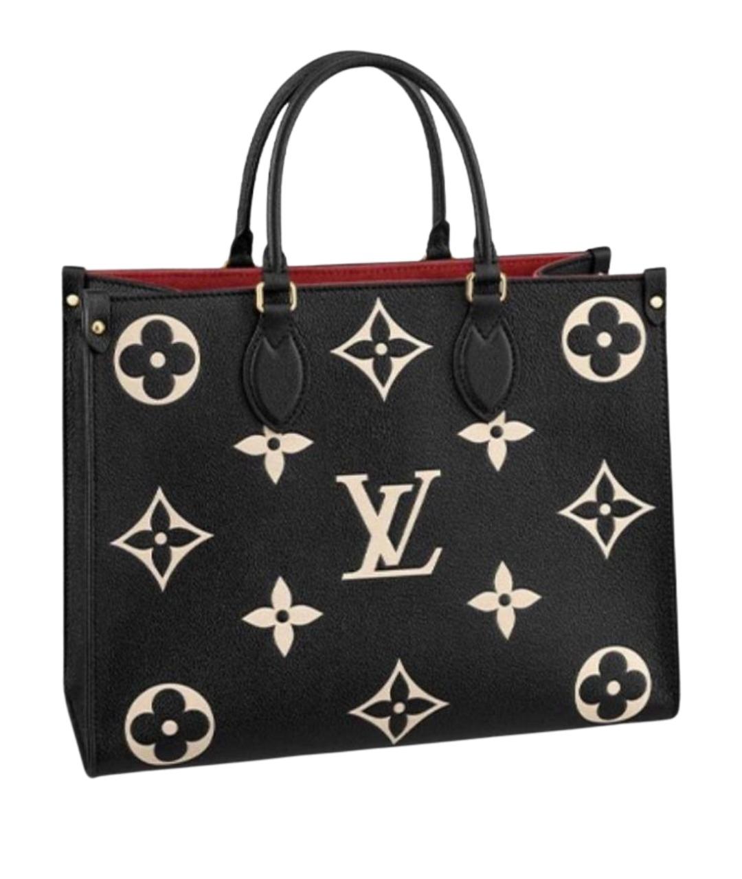 LOUIS VUITTON Черная кожаная сумка тоут, фото 1