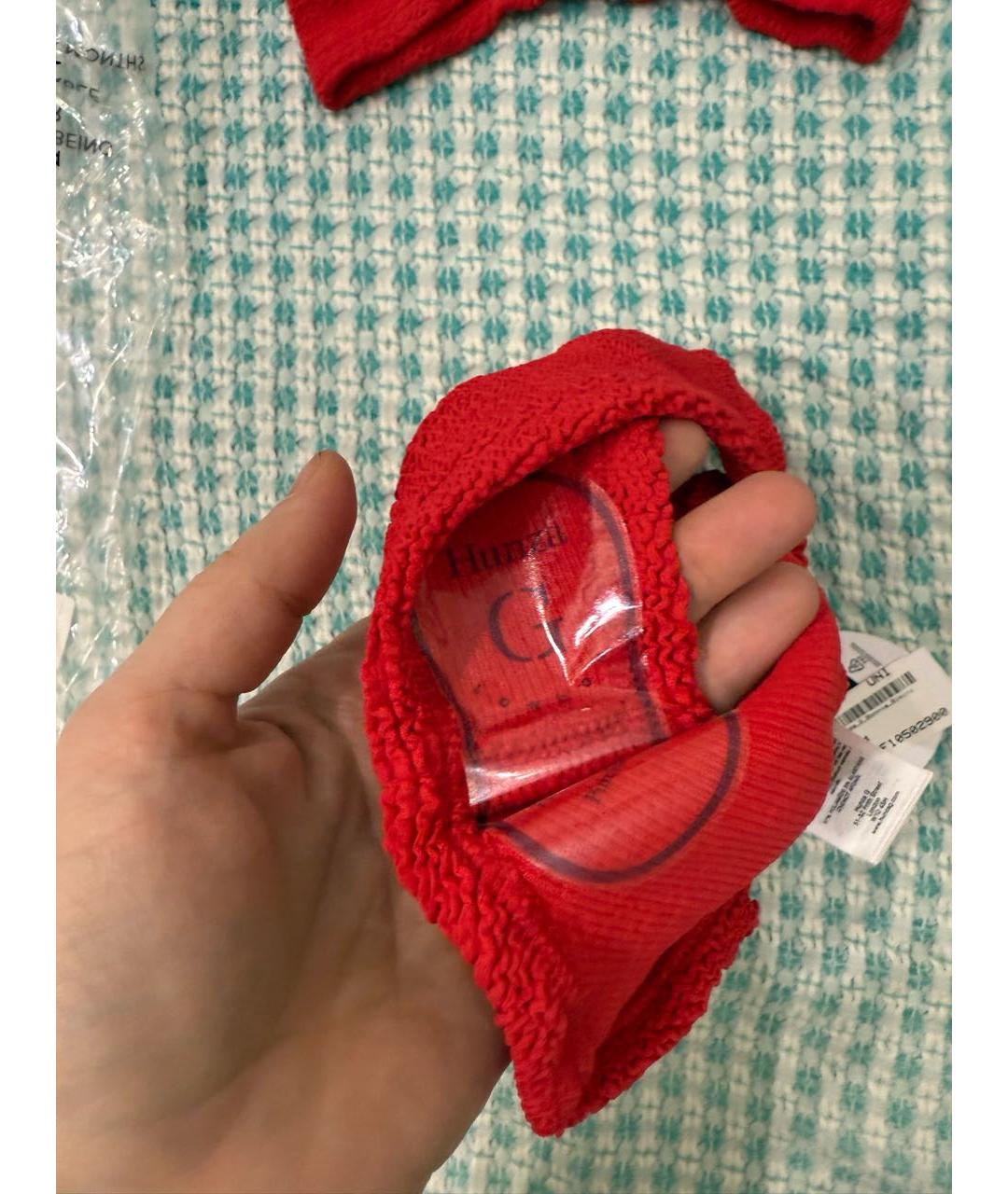 HUNZA G Красный полиамидовый купальник, фото 4