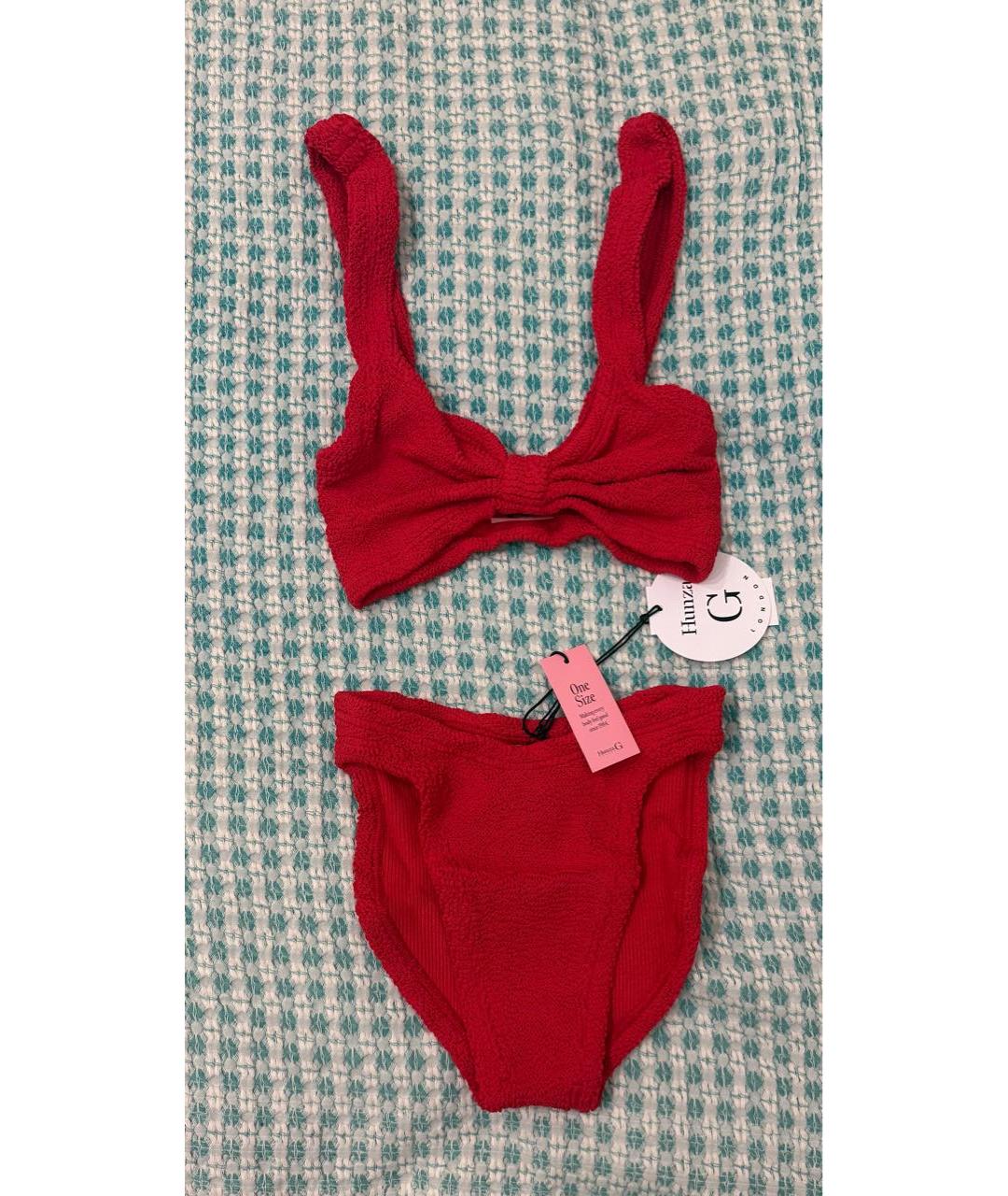 HUNZA G Красный полиамидовый купальник, фото 2