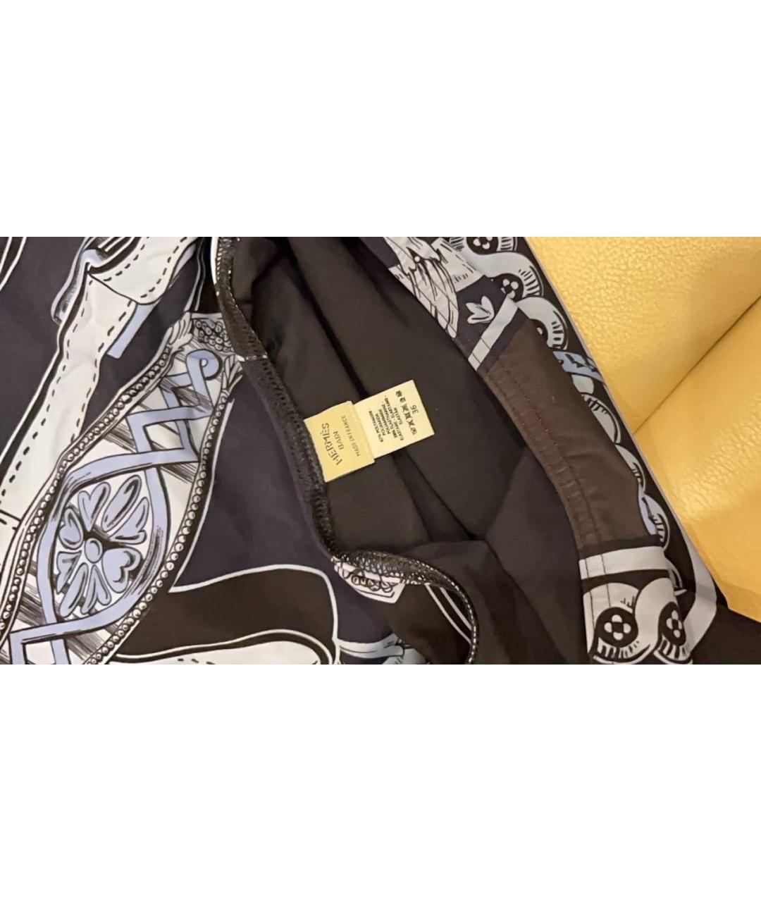 HERMES Темно-синий полиэстеровый купальник, фото 4