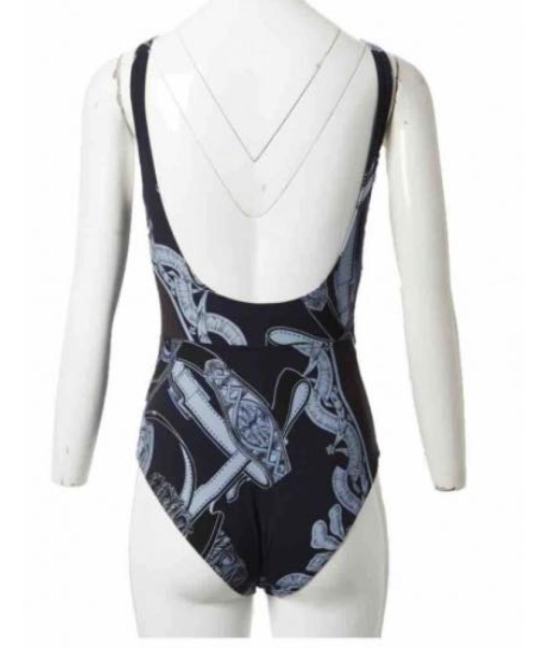 HERMES Темно-синий полиэстеровый купальник, фото 3