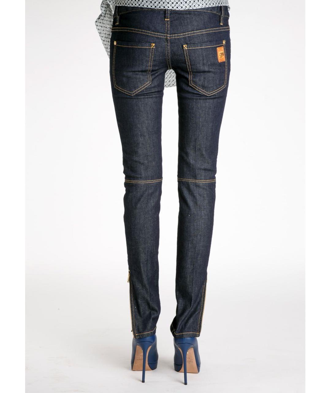 DSQUARED2 Темно-синие хлопко-эластановые джинсы слим, фото 3