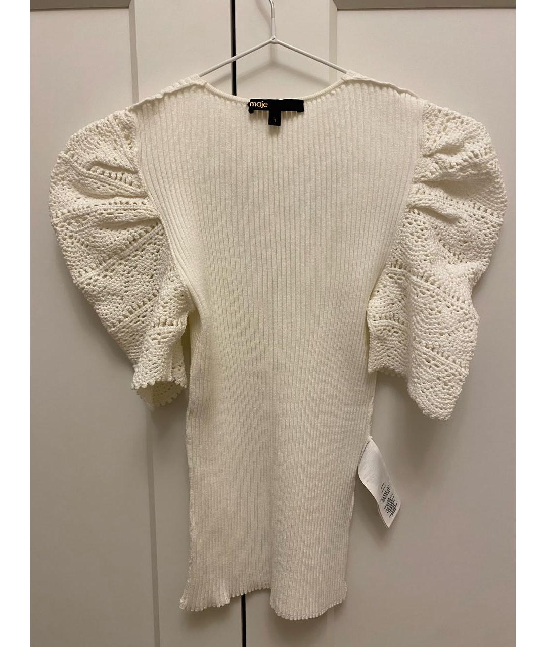 MAJE Белый вискозный джемпер / свитер, фото 5