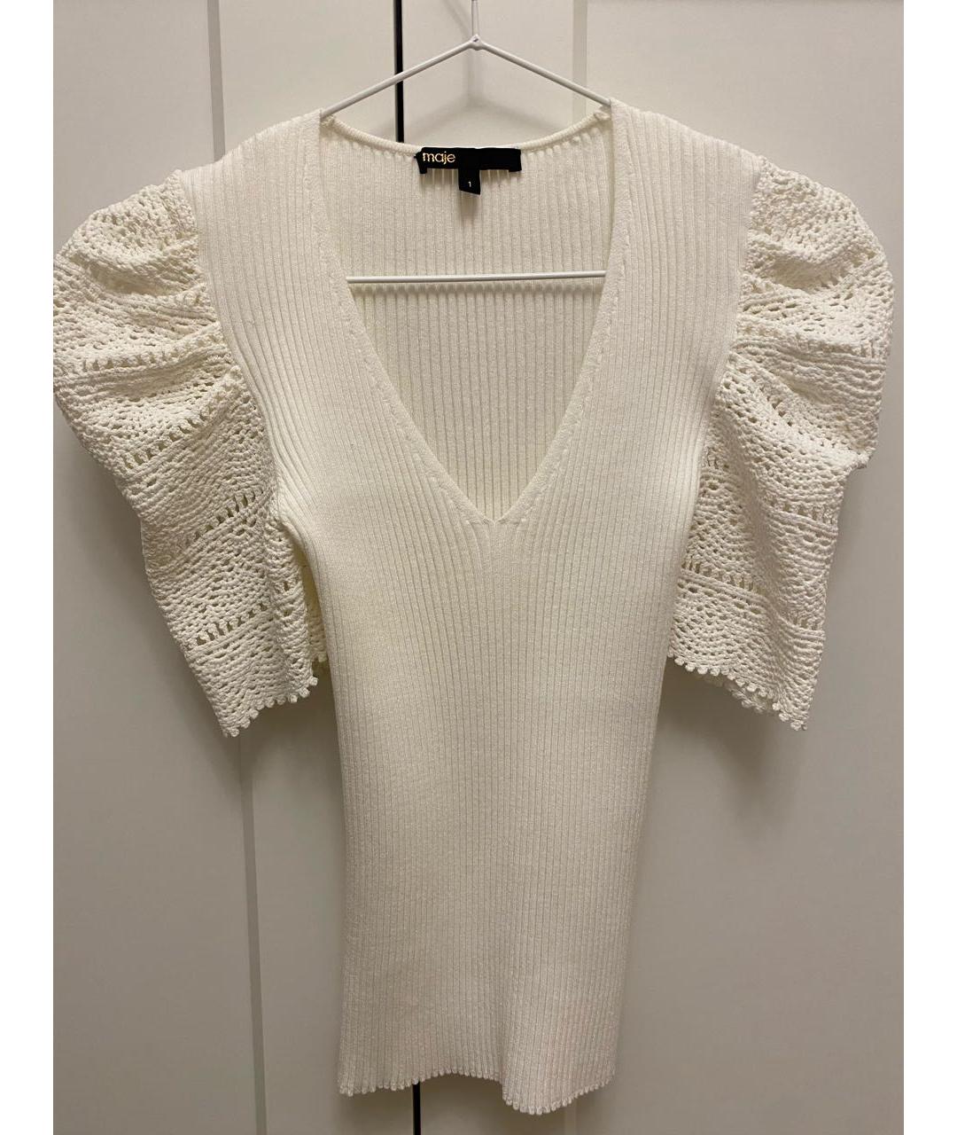 MAJE Белый вискозный джемпер / свитер, фото 9