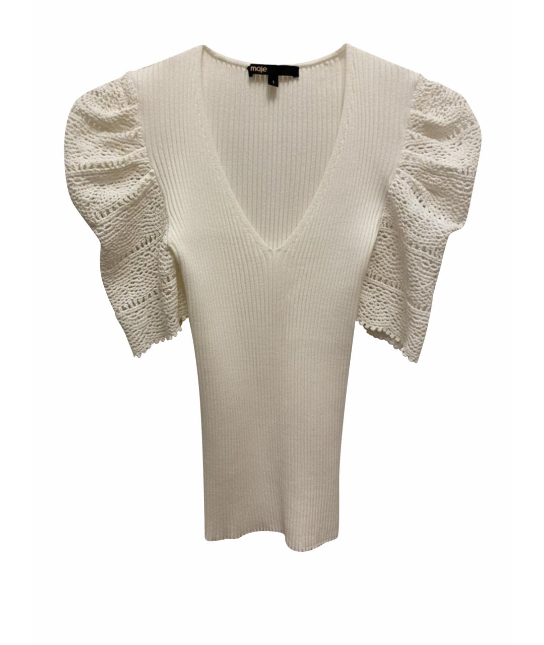MAJE Белый вискозный джемпер / свитер, фото 1
