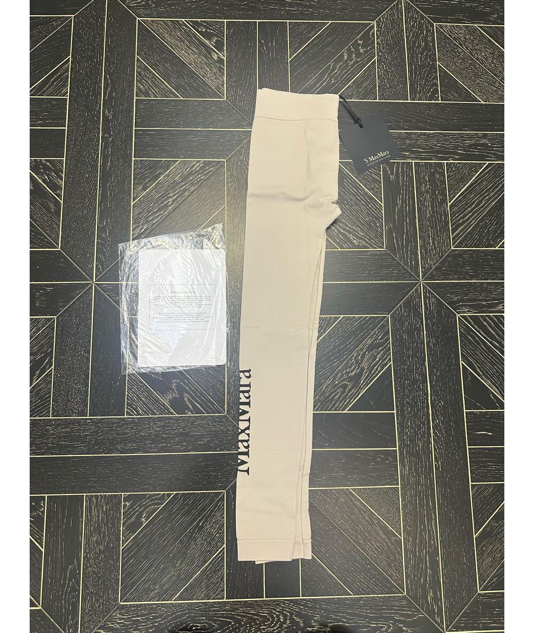 'S MAX MARA Бежевые синтетические леггинсы и велосипедки, фото 5